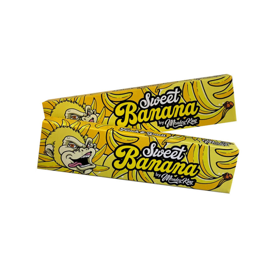 Monkey King Rolling Papers with Filter Tips Sweet Banana (24pcs/display)