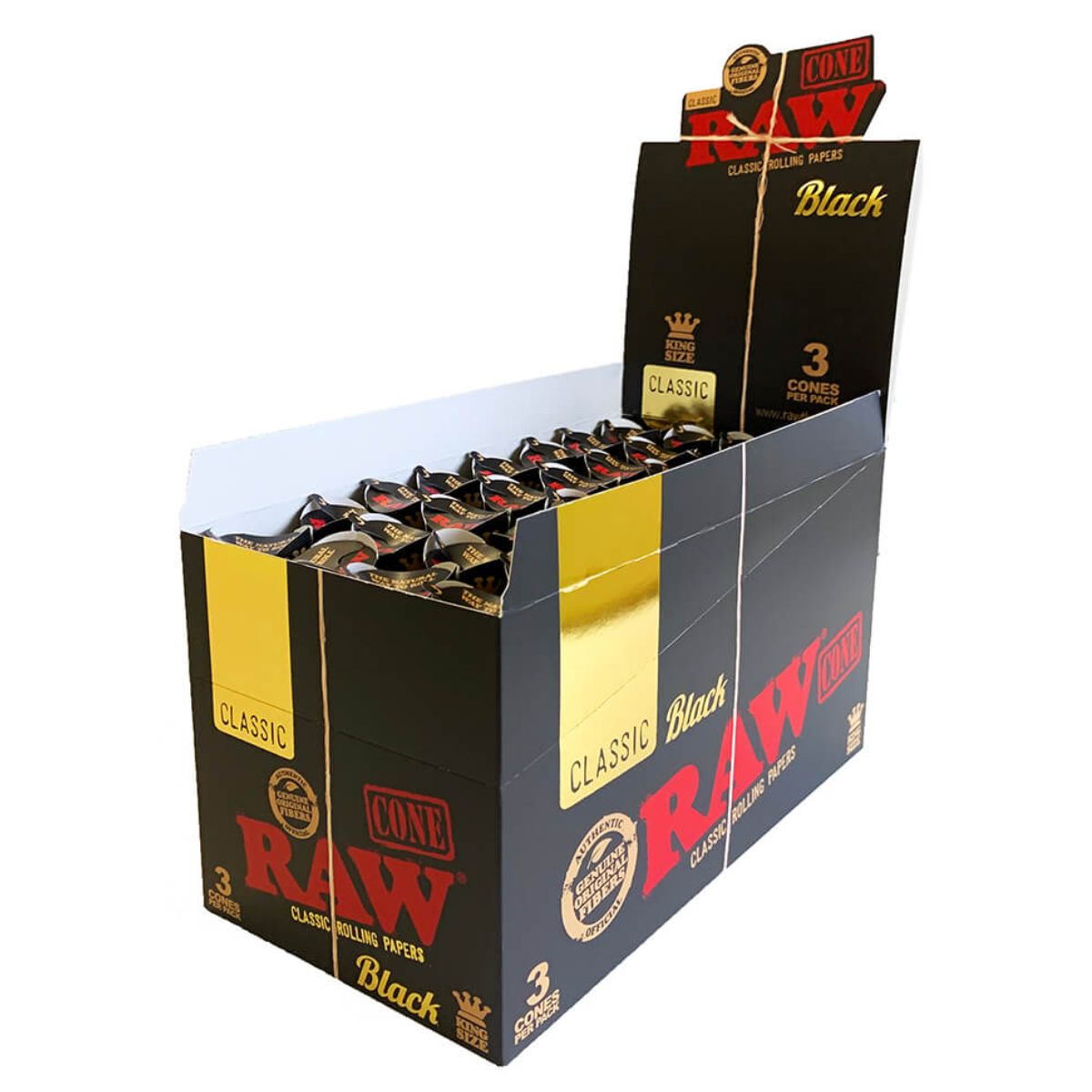 RAW Black King Size Cones 3-Pack (32pcs/display) RAW Black King Size Cones 3-Pack (32pcs/display)