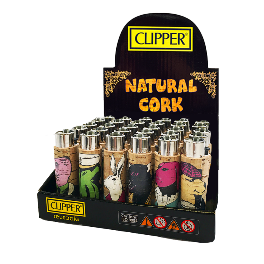 Clipper Lighters Natural Cork Animals (30pcs/display)