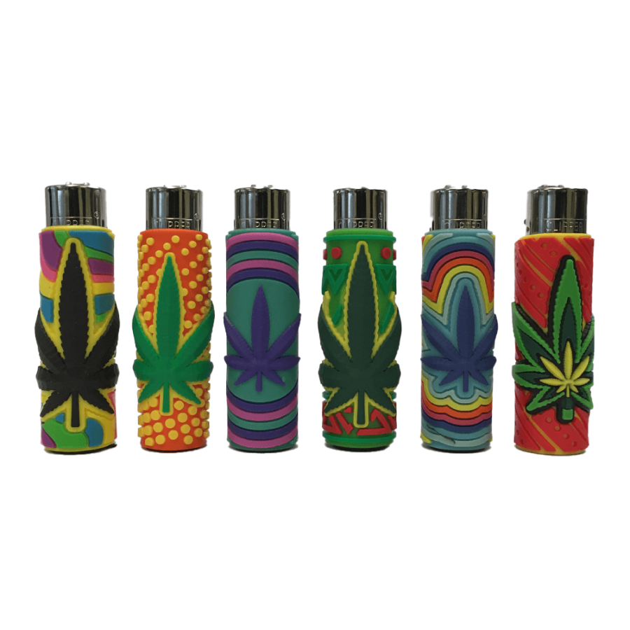 Clipper Lighters Pop Cover Cannabis Leaves (30pcs/display)