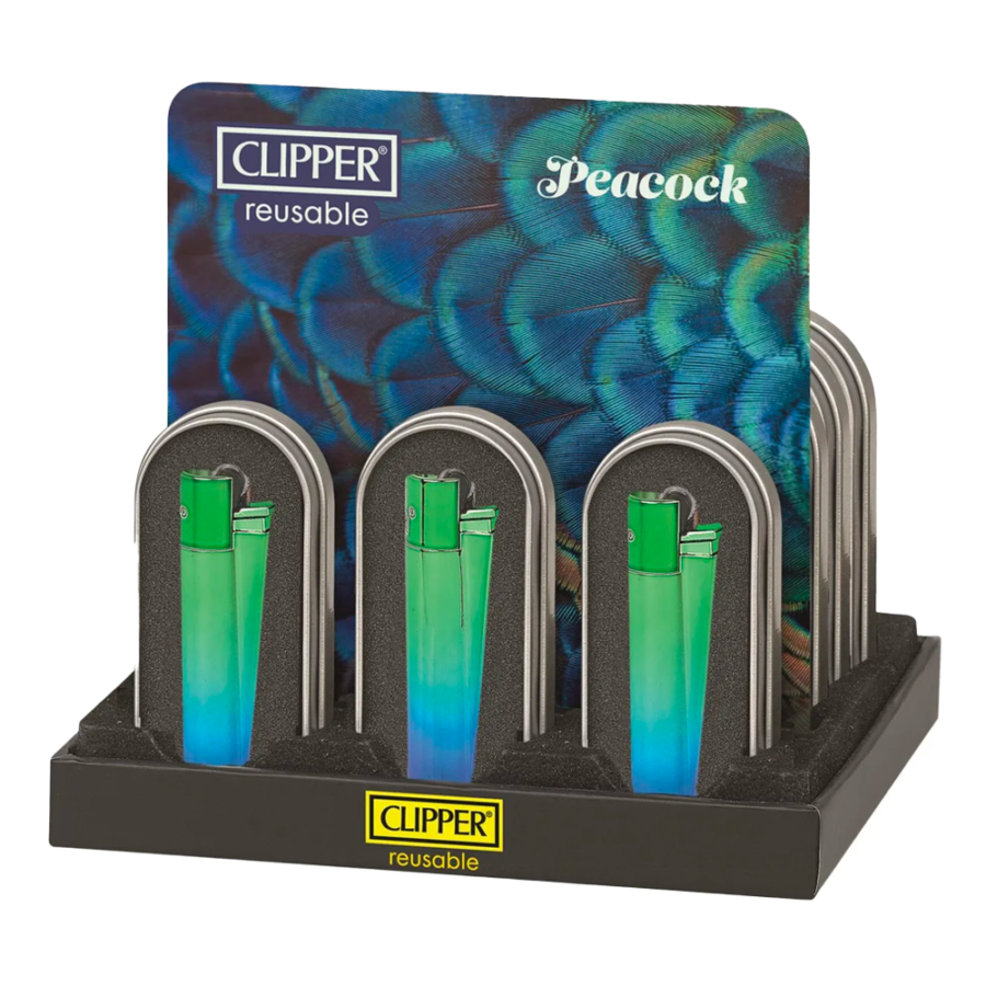 Clipper Metal Lighters Peacock (12pcs/display)