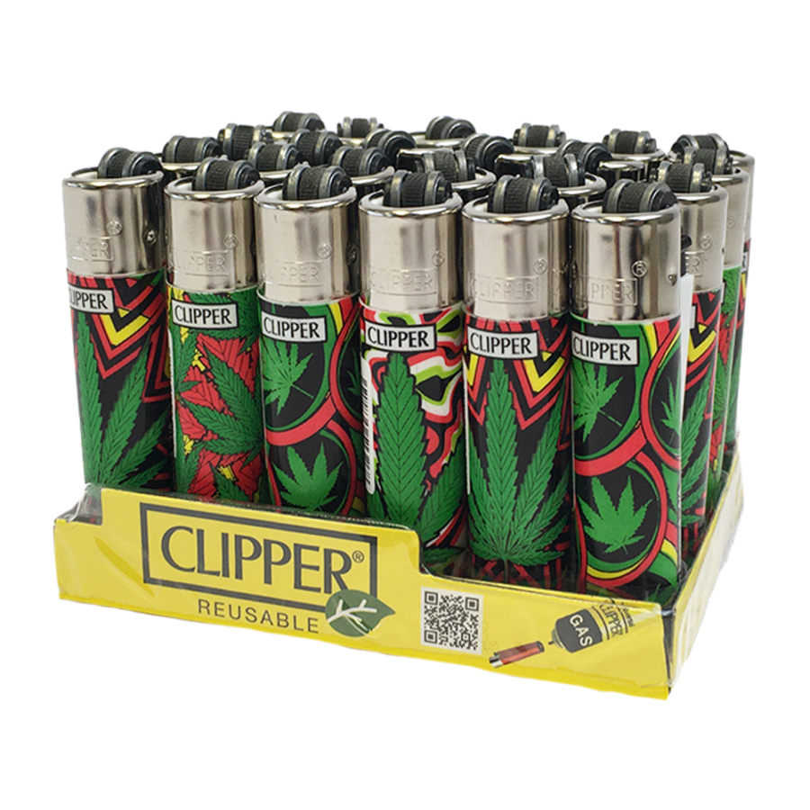 Clipper Mini Lighters Green Leaves (24pcs/display)