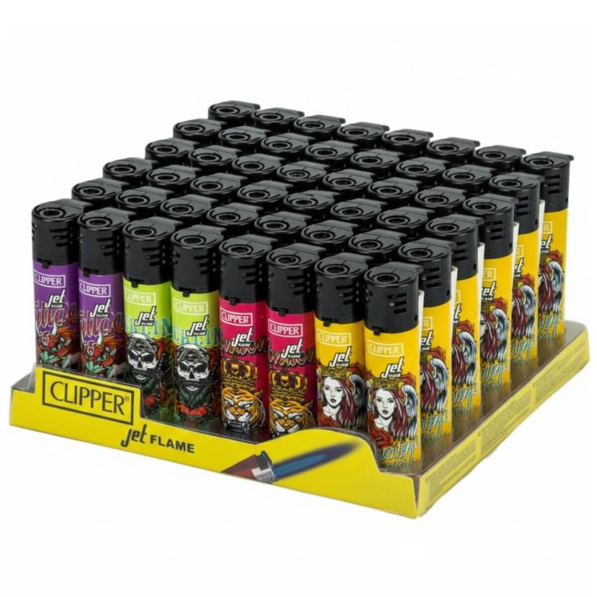 Can Kultur Shop Clipper Jet Flame Nebula – Confezione Da 8 Accendini Originali A Fiamma Jet