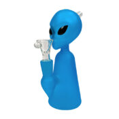 Alien Figure Blue Bong Thick Glass 17cm