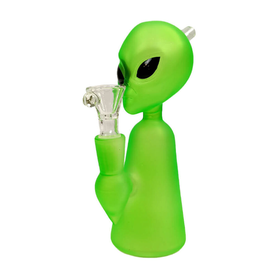 Alien Figure Green Bong Thick Glass 17cm