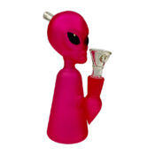 Alien Figure Pink Bong Thick Glass 17cm