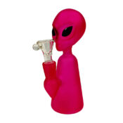 Alien Figure Pink Bong Thick Glass 17cm