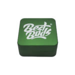 Best Buds Flat Square Aluminium Grinder Grass 2 Parts (50mm)