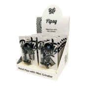 Best Buds Pipsy Black Metal Pipe with Mini Grinder (12pcs/display)
