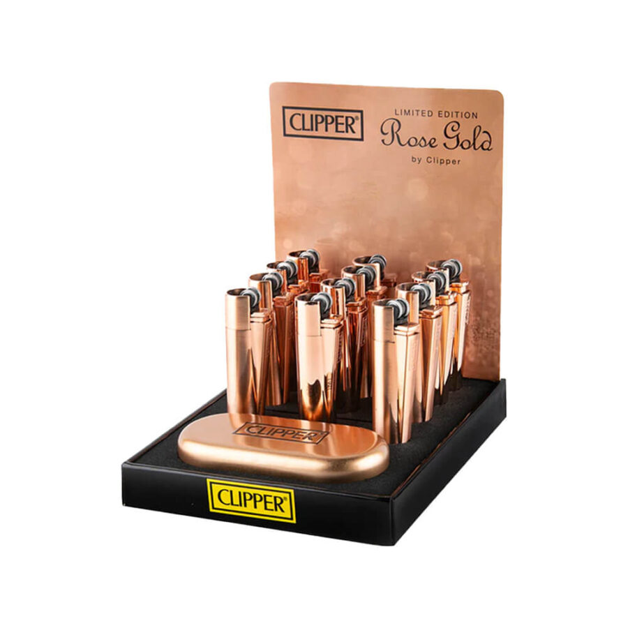 Clipper Gold Rose Metal Lighters and Giftbox (12pcs/display)
