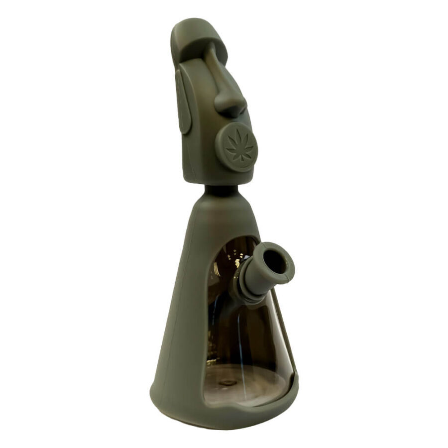 Moai Easter Island Head Silicone Bong with Removable Pieces 20cm