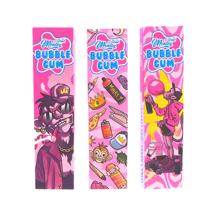 Monkey King Smellpack Pink KS Rolling Papers  with Tips (24pcs/display)