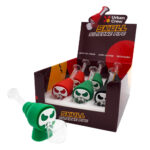 Skull Glass-Silicone Pipe with Removable Pieces (6pcs/display)