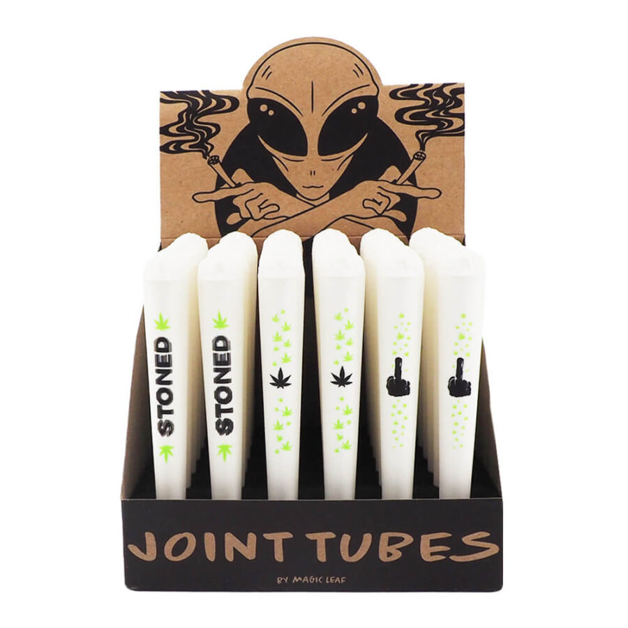 Joint Holders Stoned Cannabis White (36pcs/display)