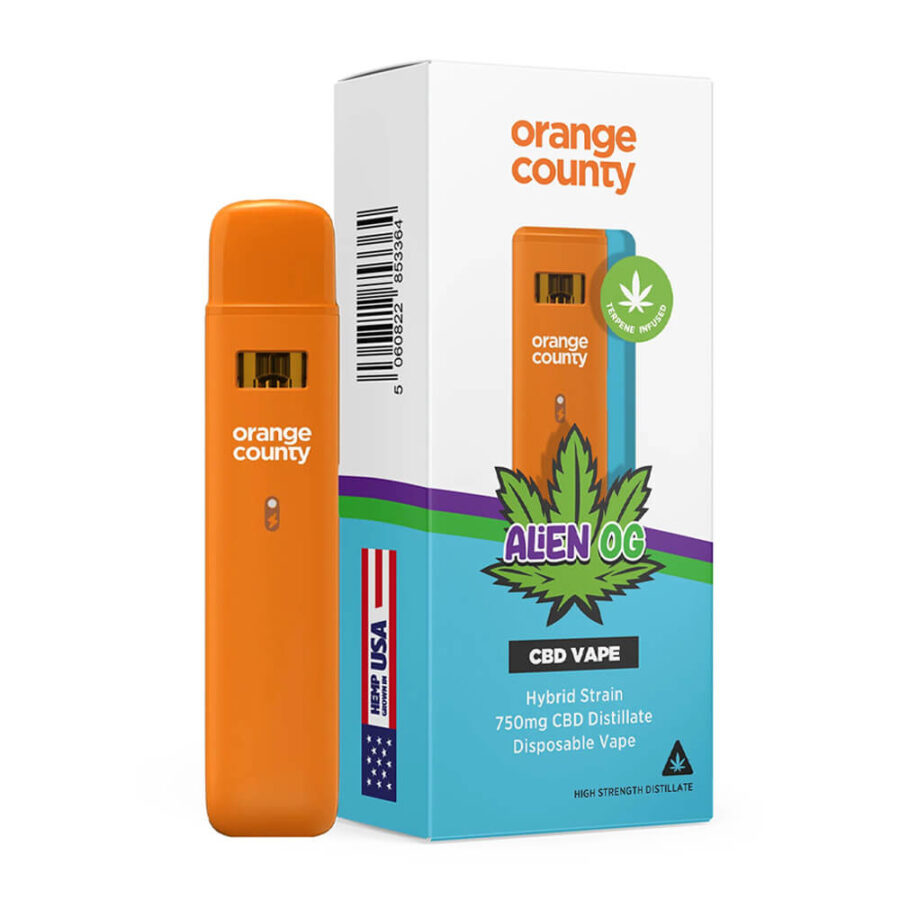 Orange County CBD 1ml Cali Disposables 750mg CBD Alien OG (10pcs/display)