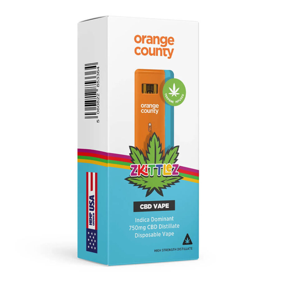 Orange County CBD 1ml Cali Disposables 750mg CBD Zkittlez (10pcs/display)