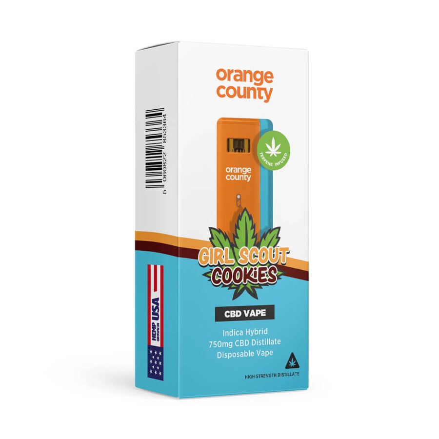 Orange County CBD 1ml Cali Disposables 750mg Girl Scout Cookies (10pcs/display)