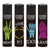Clipper Lighters Bone Hands (24pcs/display)