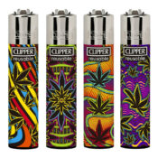 Clipper Lighters Neon Leaves 6 (24pcs/display)