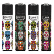 Clipper Lighters Triple Skull (24pcs/display)