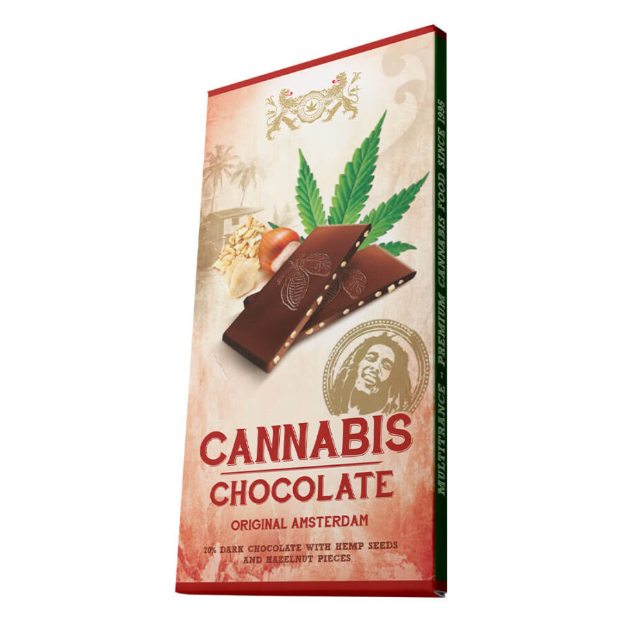 Cannabis 70% Dark Hempseeds and Hazelnuts Chocolate (15pcs/display)