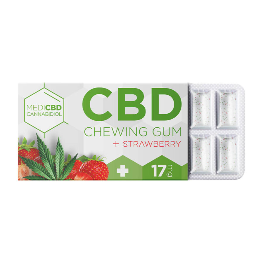 CBD Strawberry Cannabis Chewing Gums (24pcs/display)