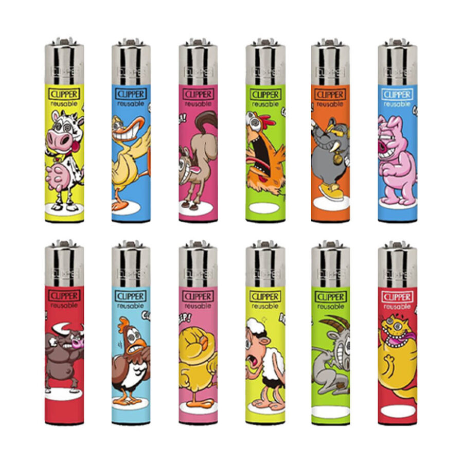 Clipper Lighters Crazy Farm + Free Carousel (144pcs/display)