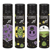 Clipper Jet Flame Lighters Galactic Weed (24pcs/display)