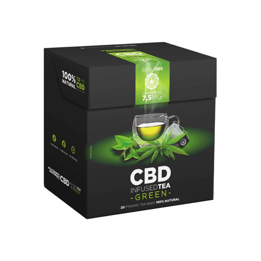 Green Tea Pyramid Bags Infused with 150mg CBD (10packs/lot)