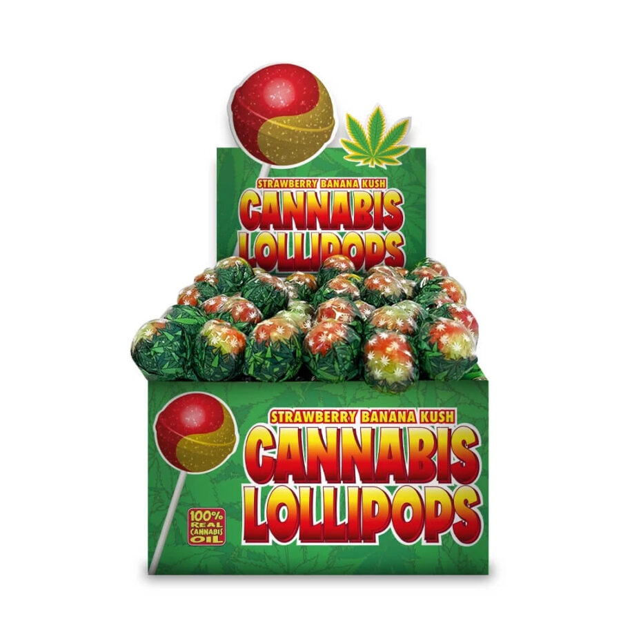 The Hempy Lab Cannabis Lollipops Strawberry Banana (70pcs/display)