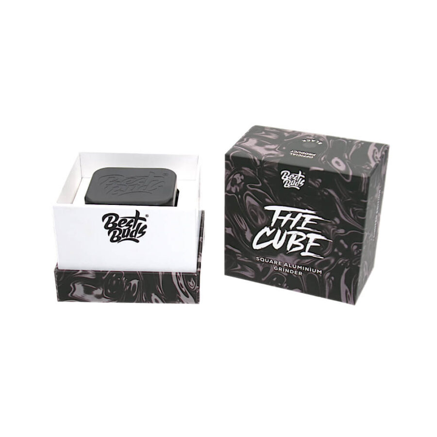 Best Buds The Cube Aluminium Grinder Black 4 Parts (50mm)