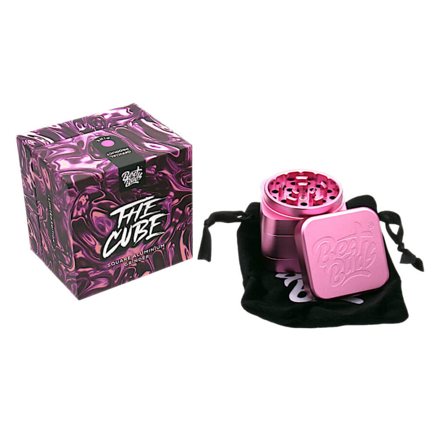 Best Buds The Cube Aluminium Grinder Pink 4 Parts (50mm)