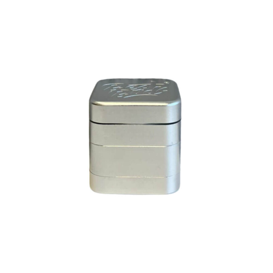 Best Buds The Cube Aluminium Grinder Silver 4 Parts (50mm)