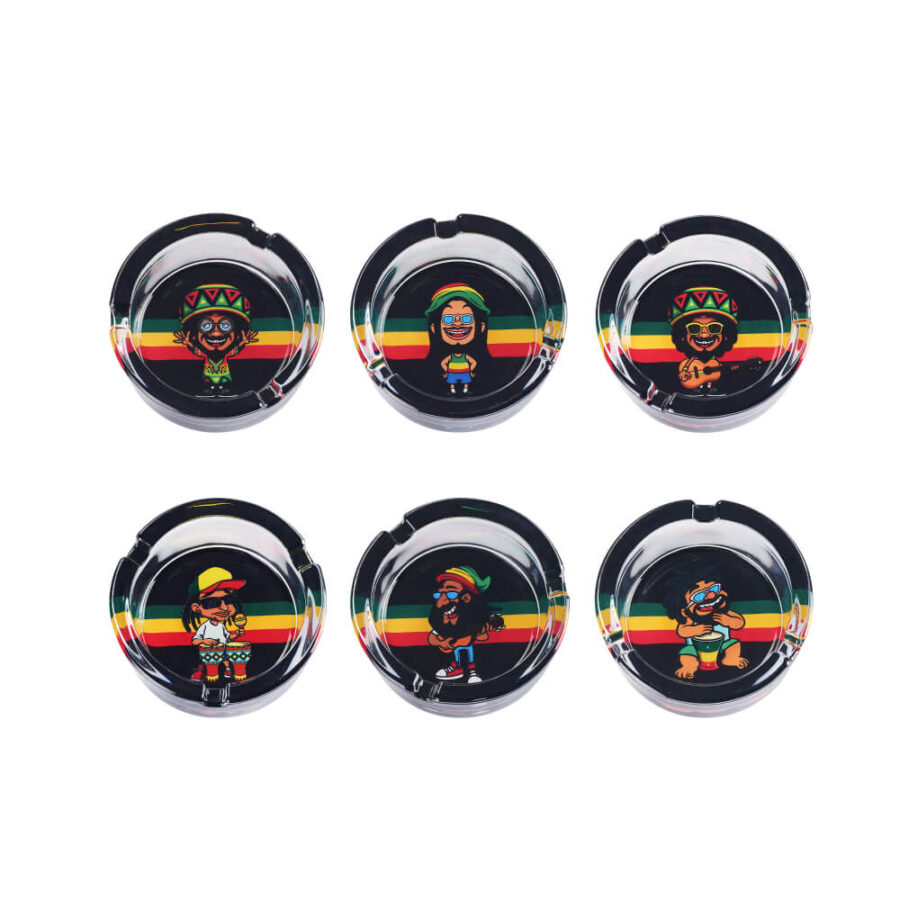 Champ High Rasta Life Glass Ashtray (6pcs/display)