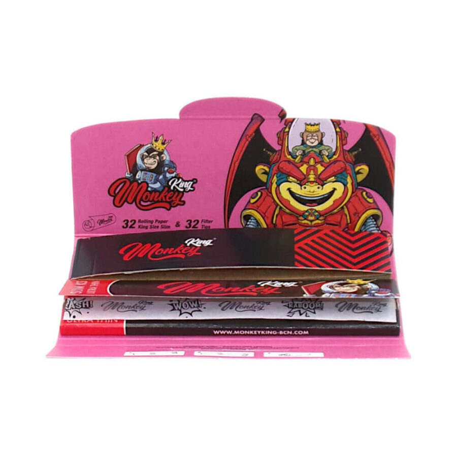 Monkey King Rolling Papers with Tips and Grinders Psychodelic Edition (48pcs/display)