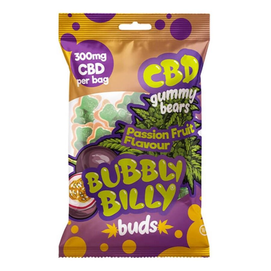 Bubbly Billy Buds CBD Gummy Bears Passion Fruit 40packs box Wholesale 1 1