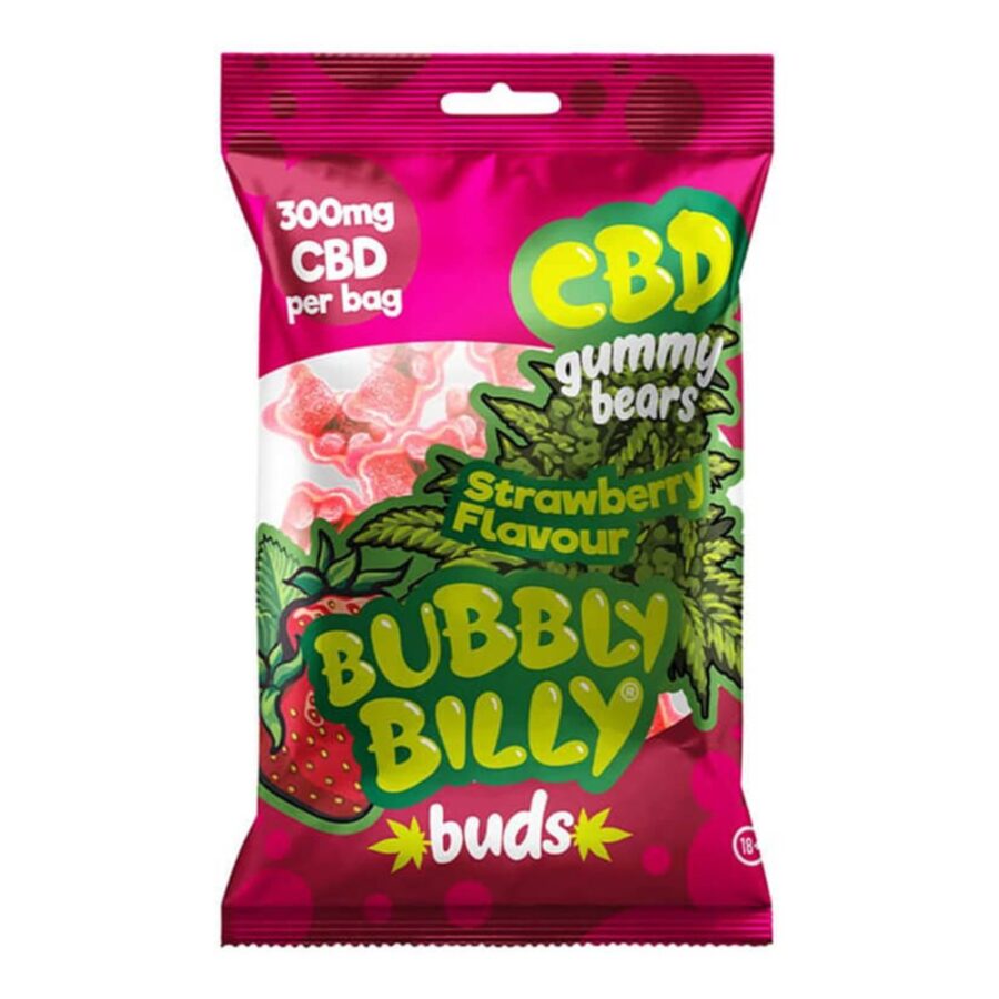 Bubbly Billy Buds CBD Gummy Bears Strawberry 40packs box Wholesale 1 1