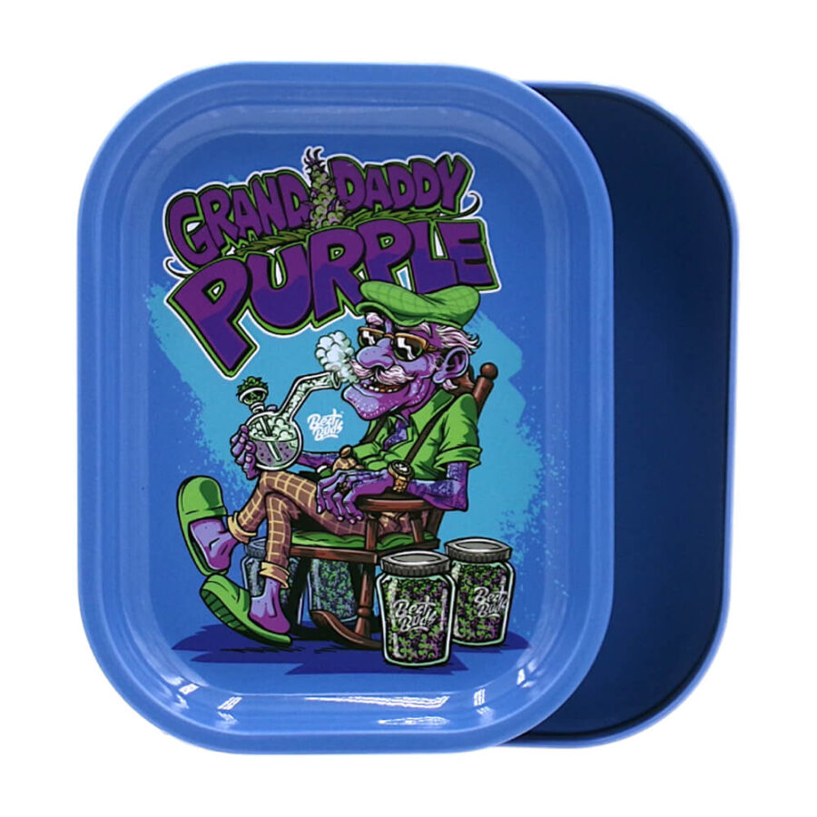 Best Buds Tin Box Rolling Tray with Storage Grand Daddy Purple-Wholesale-6