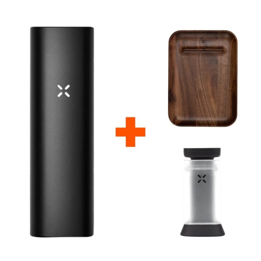 Bundle PAX Plus Complete Kit Onyx Dry Herb Vaporizer + Wood tray + Puck Press