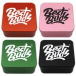 Best Buds Flat Square Aluminium Grinder 2 Parts (50mm) Best Buds Flat Square Aluminium Grinder 2 Parts 50mm