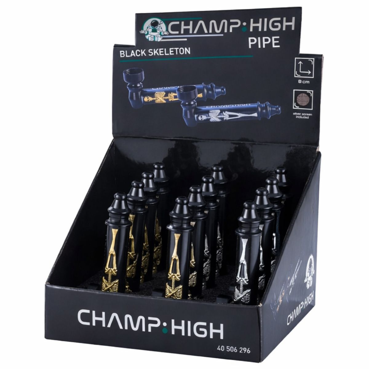 Champ High Black Skeleton Pipe (12pcsdisplay) Champ High Black Skeleton Pipe 12pcsdisplay