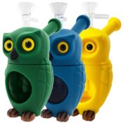 Owl Glass Silicone Bong 6cm