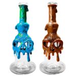 Handmade Skull Glass Clay Bong 22cm Handmade Skull Glass Clay Bong 22cm