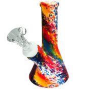 Silicone Bong Painting Splash Multicolor 13cm