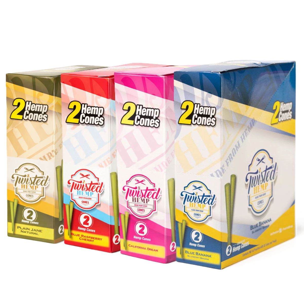 Twisted Hemp Cones Blue (10pcsdisplay) Twisted Hemp Cones Blue 10pcsdisplay