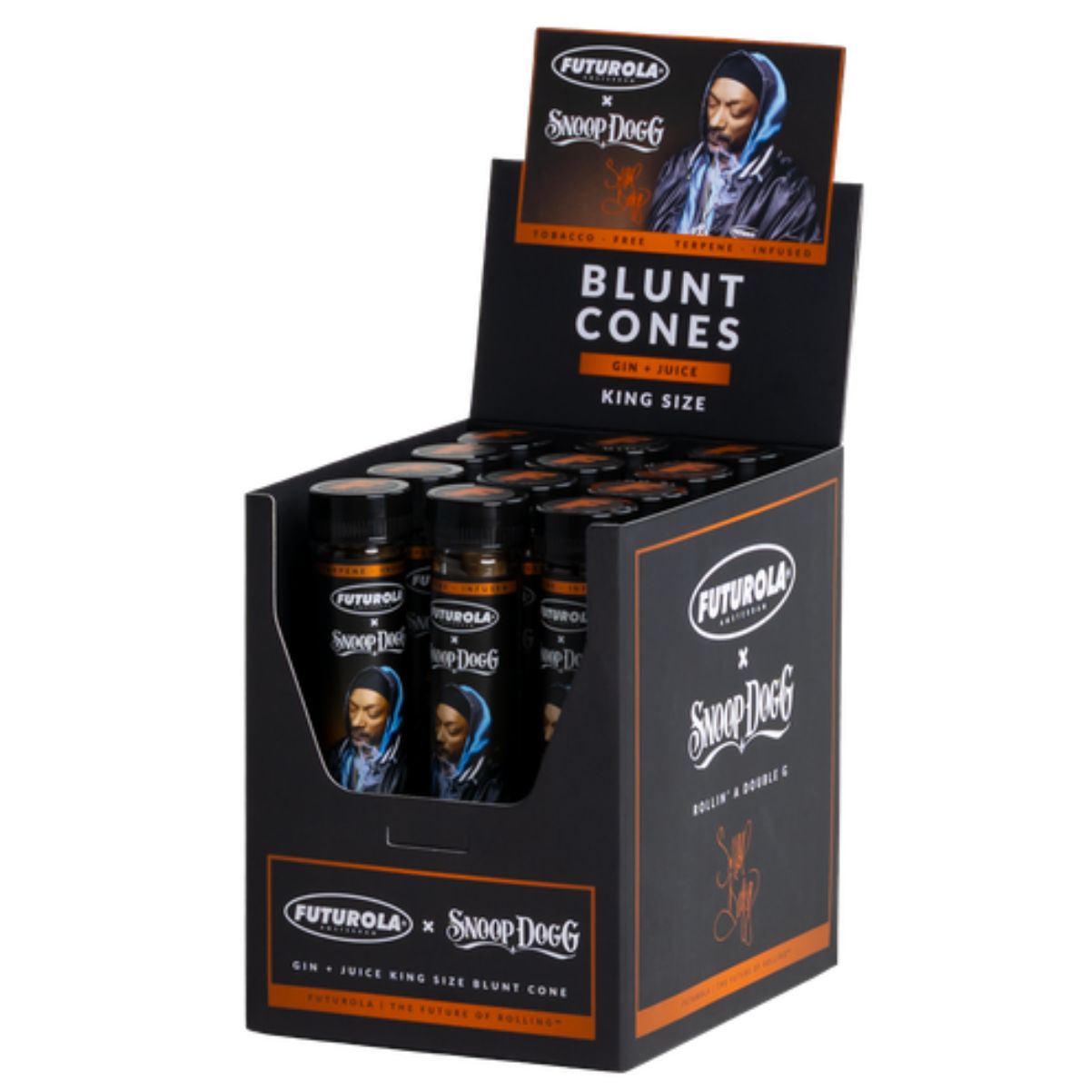 Futurola x Snoop Dogg Terpene Infused Tobacco-Free Blunt Cones (12pcs/display) Futurola x Snoop Dogg Terpene Infused Tobacco-Free Blunt Cones (12pcs/display)