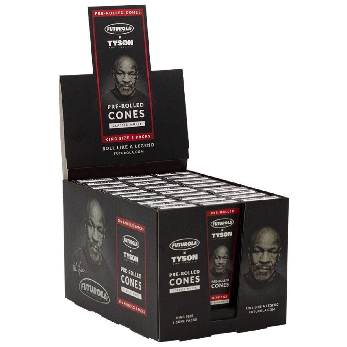 Futurola x Tyson 2.0 King Size Pre-Rolled Cones 3-Pack (30pcs/display) Futurola x Tyson 2.0 King Size Pre-Rolled Cones 3-Pack (30pcs/display)