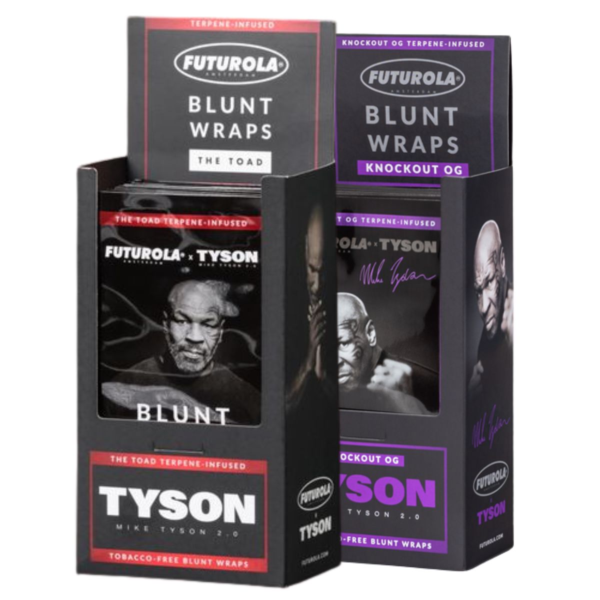 Futurola x Tyson 2.0 Terpene Infused Tobacco-Free Blunt Wraps (25pcs/display) Futurola x Tyson 2.0 Terpene Infused Tobacco-Free Blunt Wraps (25pcs/display)