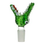 Crocodile Green Glass Bong Bowl 18mm glass bowl crocodile