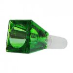 Rectangular Cube Green Glass Bong Bowl 18mm rectangular cube green